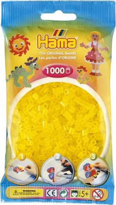 Image de Sachet de 1000 perles à repasser hama midi jaune transparent - loisirs créatifs - 207-14