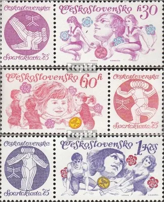 Produktbild von Briefmarken Tschechoslowakei 1975 Mi 2257Zf-2259Zf mit Zierfeld (kompl.Ausg.) postfrisch Sport