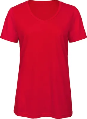 Produktbild von B&C TW058 | Damen V-Neck Triblend T-Shirt - Farbe: Red - Größe: L