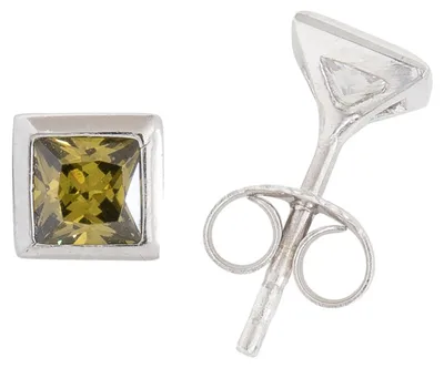 Image de Miamar 01.1101G : Boucles d'oreilles pour femmes, argent, couleur verte