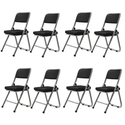 Produktbild von Klappstuhl 8er Set Lounge-Sessel mit Polster Besuchersstuhl Küchen Stühle 46x52x85cm Schwarz