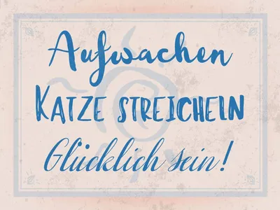 Produktbild von vianmo Holzschild 30x40 cm Aufwachen Katze streicheln