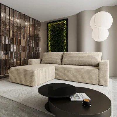 Produktbild von Masseno Ecksofa CALTI T mit Schlaffunktion L-Form, Sofa mit Bettkasten, Wohnzimmersofa, Couch, Soffa, Bettsofa, Couchgarnitur- Creme, TILIA 03