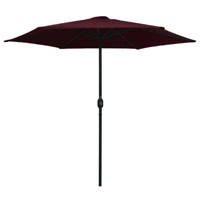 Image de vidaXL Parasol avec mât en aluminium 270x246 cm rouge bordeaux
