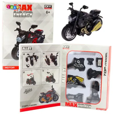 Image de Moto métallique à assembler, modèle 1:14, éléments dorés