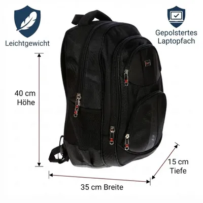 Produktbild von City Rucksack Schule Arbeit & Freizeit Bag DINA 4 Outdoor Schulrucksack Sport