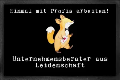 Produktbild von Mr. & Mrs. Panda Schmutzmatte Unternehmensberater Leidenschaft 50 x 75 cm - Schwarz - Geschenk, Gummimatte, Fussmatte, Schmutzfangmatte, fußmatte, hausmatte