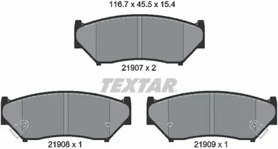 Produktbild von Textar Bremsbeläge vorne für Suzuki Grand Vitara Jimny 1,5-2,0 Akebono-Bremse