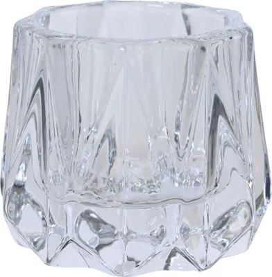 Produktbild von Teelichthalter Glas 5,5cm mit Rillen Klar Transparent