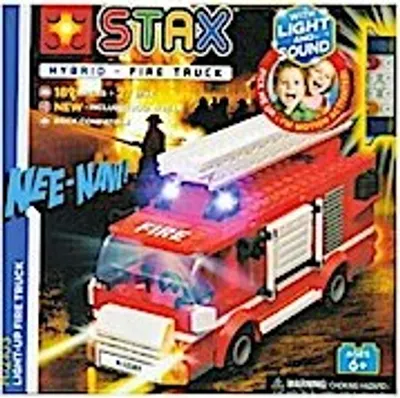 Produktbild von Abanico Feuerwehrwagen mit Leuchtfunktion, Hybrid-Konzept & kabellosem Betrieb, 189 Bausteine (davon 27 STAX), LEGO®-kompatibel (außer DUPLO), ab 6 Jahren.