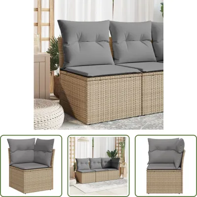 Produktbild von The Living Store Garten-Ecksofa mit Kissen Beige Poly Rattan