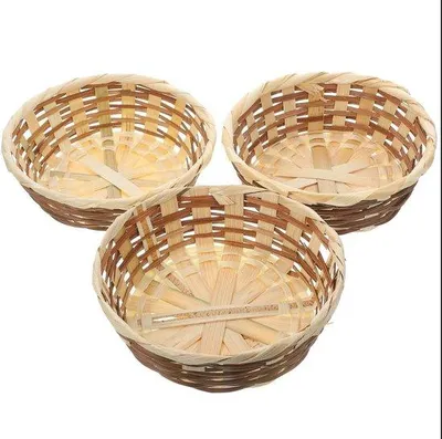 Obrázok produktu pre Famanu, košík na ovocie/chlieb – Okrúhly, plochý košík – Súprava 3 kusov
