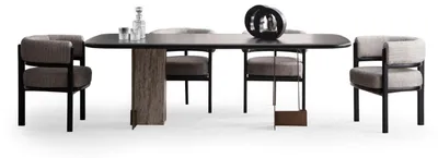 Immagine prodotto di Set da sala da pranzo marrone Tavolo da pranzo con 6 sedie 7 pz