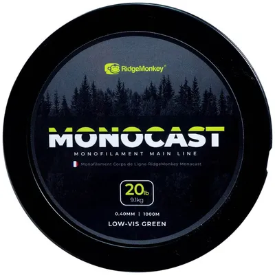 Produktbild von RidgeMonkey MonoCast Hauptschnur - 1000m monofile Karpfenschnur, Durchmesser/Tragkraft:0.40mm / 9.0kg / 20lb