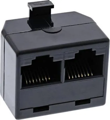 Produktbild von InLine ISDN Verteiler, 1x RJ45 Stecker an 2x RJ45 Buchse, ohne Endwiderstand, 2xRJ45, RJ45, Schwarz