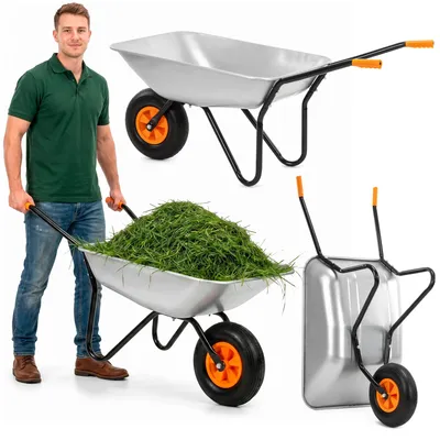 Produktbild von Springos® Schubkarre Gartenkarre Transportkarre 120 L verzinkt mit Luftreifen