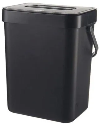 Obrázek produktu pro Kuchyňský kompostér - Odpadkový koš s víkem na kompostování (černý)