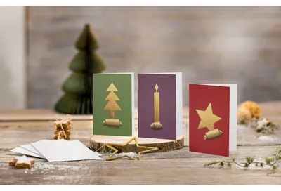 Produktbild von SIGEL DS081 Weihnachts-Karten-Set "Cut-out style" -  A6 - 10 Karten inkl. Umschläge