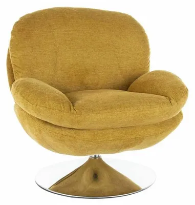 Image de Fauteuil en tisus "Brigitte" - Jaune - l 77 x H 83 cm