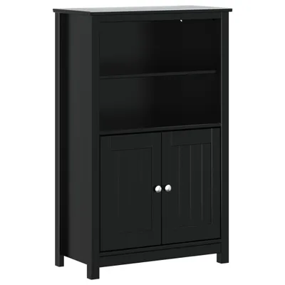 Image de vidaXL Armoire de salle de bain BERG Noir 69,5x34x110 cm Pin massif