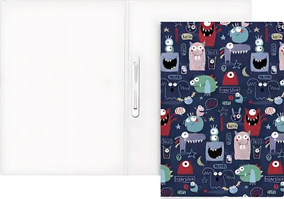 Produktbild von Schnellhefter Karton A4 blau, Motiv "Monster" - für Kinder