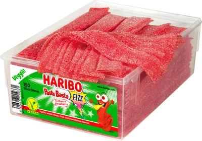 Produktbild von Haribo Pasta Basta Erdbeere mit saurem Fruchtgeschmack Veggie 1125g