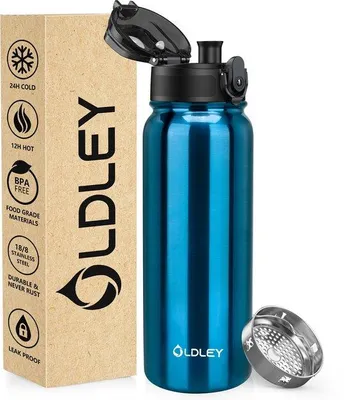 Image de Bouteille en acier inoxydable 600 ml, isotherme (chaud et froid), étanche, sans BPA, pour le sport