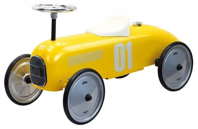 Image de Porteur voiture de course vintage metal jaune - vilac - 50837 - bebe