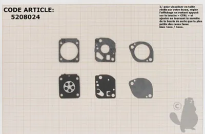 Image de Kit Membranes Et Joints Carburateur Adaptable Stihl Modèles Fs130. Remplace Origine Zama Gnd-93.