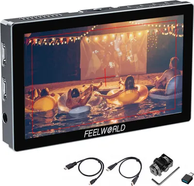 Produktbild von FEELWORLD P6X 5,5-Zoll-DSLR-Kamera-Feldmonitor, Videomonitor aus Aluminiumlegierung, Touch-Bedienfeld, 4K-HDMI-Eingang/Ausgang, 1000 Nits Helligkeit, HDR-ueberwachung, 3D-LUT 9:16 Marker-Wellenform