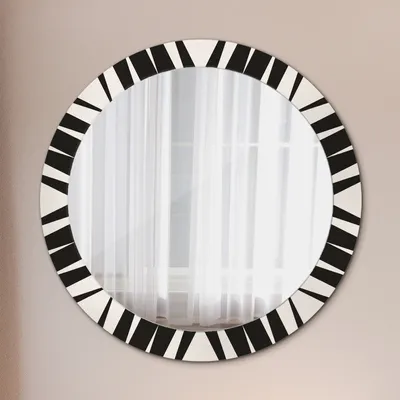 Produktbild von Wohnzimmer Spiegel - Badezimmerspiegel Wandspiegel zum Schlafzimmer – Schminkspiegel - Abstrakt Geometrisch Zusammensetzung - Rund: Ø80cm