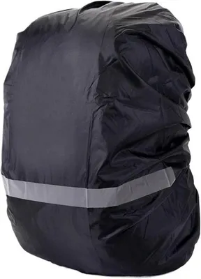 Produktbild von Famanu Rucksack Regenhülle - Wasserdicht - Outdoor Reisen - Reflektierender Streifen - 10-70L - Schwarz