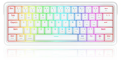 Obrázok produktu pre REDRAGON K730W-RGB-PRO Draconic V2, Káblový a bezdrôtový, USB + RF Wireless + Bluetooth, Mechanický spínač kláves, Biela