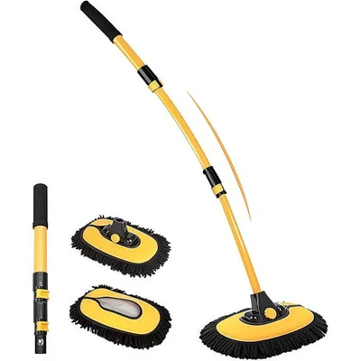 Produktbild von Auto Bürste, Waschbürste, Autowaschbürste mit teleskopstiel 50-102cm Auto Teleskop bürste, Gelb
