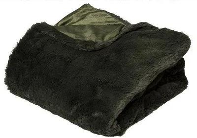 Produktbild von Unyqoos® Kunstpelz-Plaid – Kaki, extraweiche Kuscheldecke 125 x 150 cm, Gewicht 1.200 kg