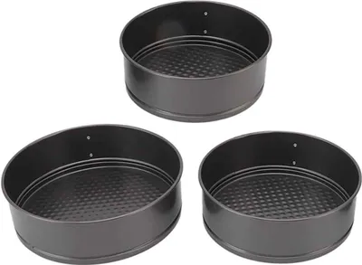 Produktbild von 3-teiliges Kuchenform-Set verhindert Anhaften, runde Springform mit abnehmbarem Boden, Backwerkzeug für Käsekuchen, Pizza, Brot