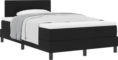 Productafbeelding van vidaXL Boxspringbed met hoofdeinde, zwart, 120 x 200 cm, gestoffeerd