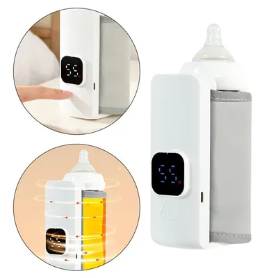 Produktbild von Flaschenwärmer Baby Unterwegs, 4000 MAh Tragbarer Flaschenwärmer Baby mit 6 Temperatu, LED-Anzeige Bottle Warmer Portable fur Travel