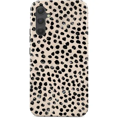 A phone case with a dalmatian-like print.