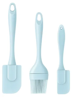 Produktbild von Set mit 3 Silikonspateln und einem Saucenpinsel
