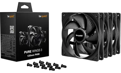 Produktbild von be quiet! Pure Wings 3 120mm | PWM Triple Pack, Ventilator, 12 cm, 1600 RPM, 84,8 m³/h, Schwarz