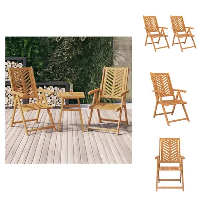 Immagine prodotto di vidaXL Sedie da giardino regolabili 2 pz. Legno massiccio di acacia - sedie da giardino