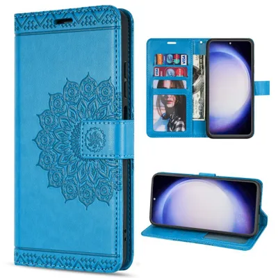 Produktbild von Hülle für Samsung Galaxy S23 FE Handy Tasche Case Schale Flip Cover Handyhülle Mandala Blau