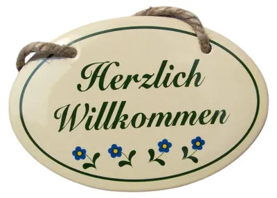Produktbild von Emailleschild Herzlich willkommen