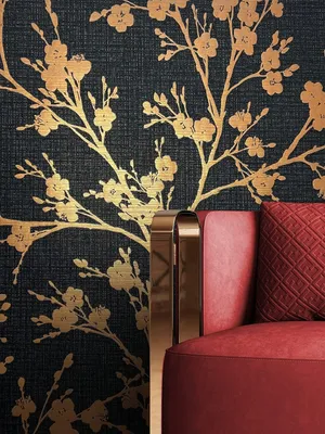 Produktbild von NEWROOM Tapete Prado Copper Flower Schwarz Vliestapete - Floral Leicht Glänzend Blumen  Germany