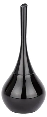 Image de WENKO Toiletten Klo Porte-brosse WC Garniture FLAKON Noir Céramique Bouteilles Salle de bains
