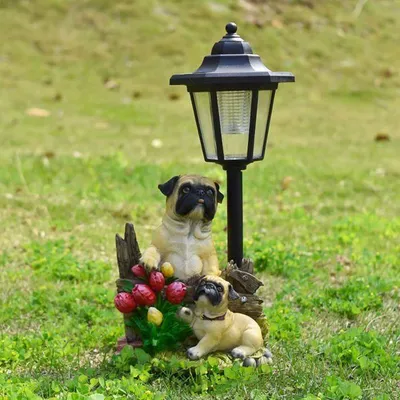 Produktbild von Sechseckige dekorative Solarleuchte aus Kunstharz, Gartenleuchte, Hunde-Nachtlicht, Gartendekoration