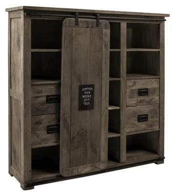 Immagine prodotto di MASSIVMOEBEL24 | RAILWAY #262 Credenza in legno di mango - laccato / grigio 142x45x147