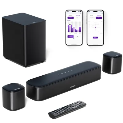 Produktbild von ULTIMEA 5.1 Surround Sound System, Soundbar für TV mit App Steuerung, Heimkino Soundsystem mit Subwoofer, 2 Surround Lautsprechern, Aura A30