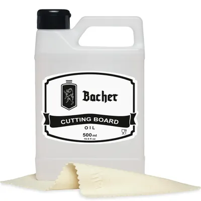 Schneidebrettöl 500 ml mit Fensterledertuch, lebensmittelecht
